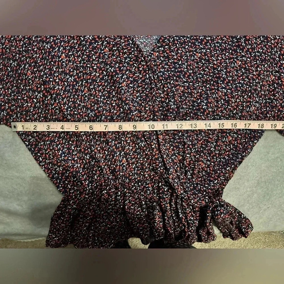 NWT Lazy Sundays Welcome the Season top long sleeve cinch waist navy size M - Picture 5 of 8